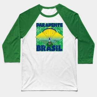 Parapente Brasil - Paraglide Brazil - Grunge Baseball T-Shirt